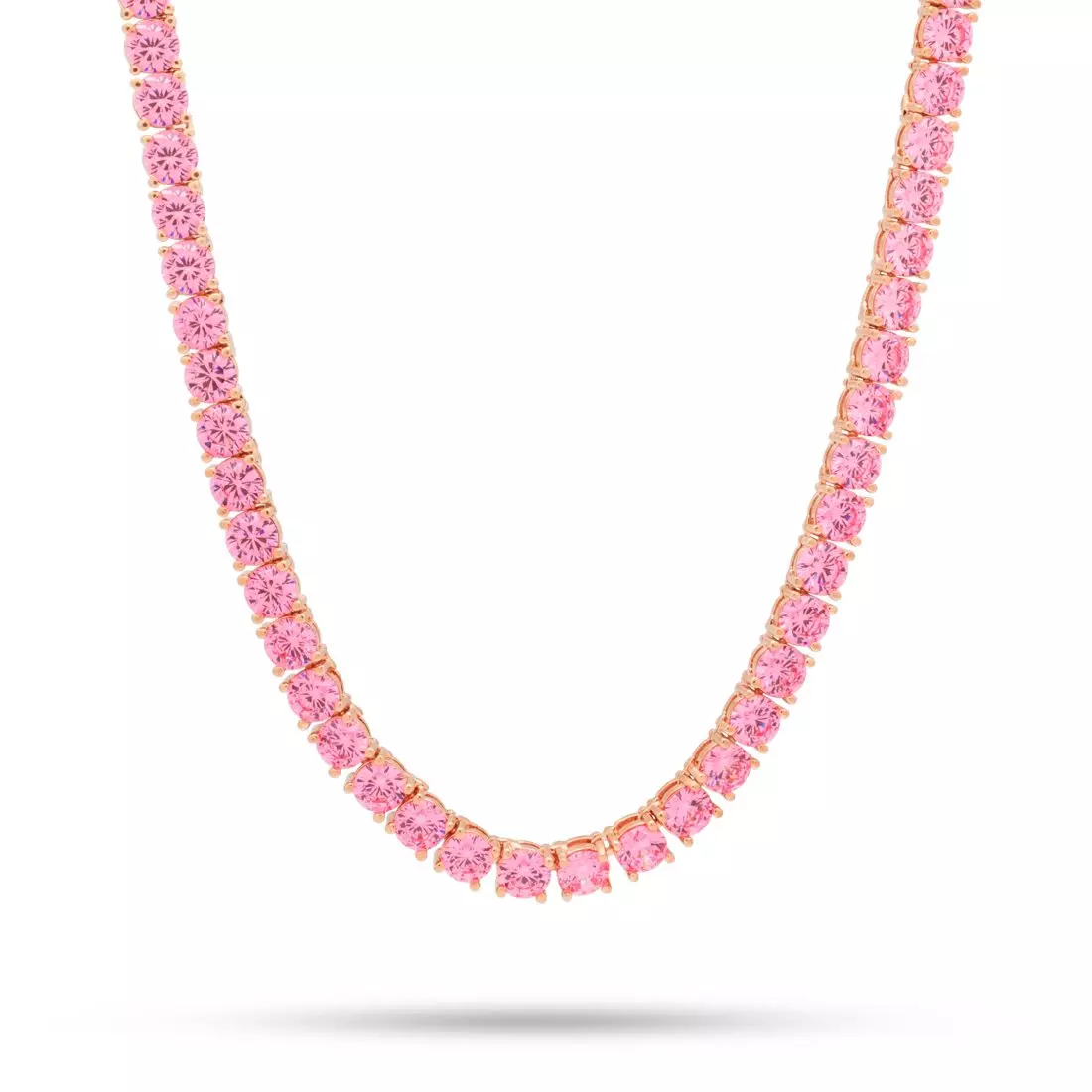 King Ice 5mm Pink Gold Single Row Tennis Chain